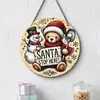 Adornos Navideños Creativos Transfronterizos Artesanías de Madera Cartel Redondo para Puerta Serie Colgante de Madera 20Cmos Colgante