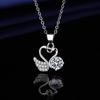 Collar de moissanita de imitación de 2 quilates para mujer, chapado en platino PT950, cadena de clavícula con colgante de ocho corazones y ocho flechas de circonita.