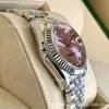 Relógio Laojia Datejust Quartzo Rosa Compacto de Pulso Totalmente Automático Mecânico Pulseira de Aço Inoxidável Feminino Relógio Versátil de Luxo Leve