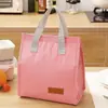 Bolsa de almuerzo para estudiantes con asa aislada, película de aluminio engrosada, bolsa lonchera para conservación de alimentos, bolsa de almuerzo de gran capacidad para trabajadores de oficina