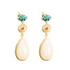 Pendientes de jade hetiano de plata s925 con carácter, estilo étnico, color azul quemado, para mujer, pendientes de gota de agua, pendientes Xiangyun, tendencia.