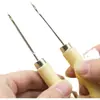 Furador Redondo de Madeira Maciça com Gancho, Agulha de Broca com Furo, Furador de Sapato, Ferramenta Furador de Sapato de Couro Artesanal DIY