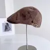 Chapéu Fashion com Estampa de Leopardo para Mulheres Outono Elegante Versátil Temperamento Boné de Baseball Faz o Rosto Parecer Menor Boina Usada para Trás