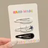 Presilhas coloridas laterais para franja de crianças, estilo coreano fofo, presilhas de cabelo de alta qualidade e requintadas, presilhas para bebê estilo dopamina que não danificam o cabelo