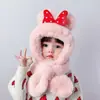 Gorro infantil para otoño e invierno, forrado de polar, gorro con orejeras para niños, gorro Lei Feng de bebé con lazo, gorro grueso de punto para niñas en invierno