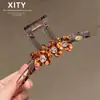 Estilo de lujo ligero, pasador de flores de moda, diseño de alta gama, perfecto para crear un recogido elegante en la parte posterior de la cabeza, versátil para varios tipos de cabello y adecuado para cabello grueso; un accesorio para el cabello tipo pinza de tiburón