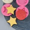 Molde de yeso para aromaterapia de coche redondo de estrella de cinco puntas, película de silicona líquida con producción manual de pegamento para colgante DIY