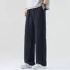 Maple House Roupa Masculina / Calça Casual de Linho Tencel de Verão Masculina Estilo Americano Solta Reta Retro Simples Fina Calça Longa