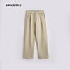 Roupas Masculinas Apo Calças Casuais Masculinas Verão High-End Simples Versátil Cintura Semi-Elástica Soltas Retas Caimento Longas