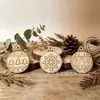 Colgantes de decoración navideña de madera transfronterizos DIY Campanas para árbol de Navidad Etiquetas de regalo Decoraciones para fiestas en casa