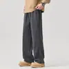 Calça Casual 2026 Novo Estilo Calça de Tricô Fluida de Perna Reta para Homens, Moda Americana High Street, Solta, Confortável, Versátil
