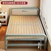 Cama plegable sin instalación 1.2m cama individual económica simple cama para adulto 2026 modelo nuevo casa de alquiler cama de madera dura