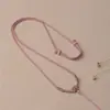 Cordón de Colgante de Alta Gama para Mujer, Cordón para Collar con Colgante de Jade, Cordón con Hebilla de Seguridad de Jade, Cordón Trenzado Hecho a Mano Dorado de Ámbar