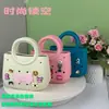 Bolsa de Color Puro Eva para Manualidades con Agujeros Impermeable para Cosméticos Cesta de Verduras Bolso de Playa de Moda con Corte Bolso de Mano para Viajes