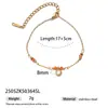 Pulsera apilable de cadena de acero inoxidable con cuentas naranjas Taina, europea y americana, con baño de oro de 18 quilates, simple y versátil, joyería de mano para mujer