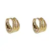 Brincos de Argola de Metal Cruzados Geométricos Moda Transfronteiriça Europeia e Americana Design Único Nicho Senso de Design Estilo Frio Ear Cuff Atacado