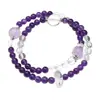 Pulsera Doble Círculo de Amatista Natural y Cuarzo Rutilado Amarillo, Jiuzi Lihuo, Popular en Douyin y Xiaohongshu, Pulsera al por Mayor para Mujer