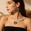 Pendientes y Anillo de Moda con Diseño Circular, Estilo Ins Retro Geométrico Estampado de Leopardo, Pendientes y Anillo de Moda Transfronterizos Europeos y Americanos para Mujer