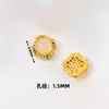 Nuevo anillo de cobre bañado en oro con incrustaciones de diamantes, caja mágica, cara de anillo pasante, accesorios de joyería hechos a mano con cuentas para pulsera y collar de cristal DIY