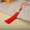 Borla Pequeña de Hilo Fino con Cuentas Tapa Plateada de 8 cm Fleco de Poliéster Hielo Seda Colgante de Linterna Hanfu Sachet Accesorios para Manualidades