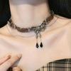 Gargantilla Punk Maillard Cristal Mariposa Collar para Mujer 2024 Nuevo Explosiones Tendencia Dulce Cool Spice Cadena