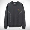 Tendência Primavera e Outono 2025 Nova Camiseta de Manga Longa com Gola Redonda Versátil Moderna Moletom Espessado Camada Base para Homens e Mulheres