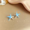Brincos de estrela-do-mar assimétricos azul marinho femininos zircônia nicho requintados moda brincos curinga joias atacado