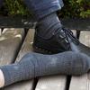 Calcetines de Algodón para Hombre de Cintura Media Estilo Coreano Kiki Rayas Verticales Color Sólido Dongdaemun Absorbentes de Sudor Transpirables Estilo Oficina Negocios