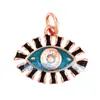 L45 Accesorios para joyería DIY cobre puro chapado en oro plateado recubierto de oro estilo europeo y americano Ojo del Diablo colgante multicolor