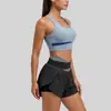 Juyitang Combinação de Cores Anti-Reflexo Falso Conjunto de Yoga Nude Esportivo Fitness Duas Peças para Mulheres