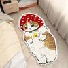 Alfombrillas de Felpa de Cristal con Estampado de Gato de Dibujos Animados Transfronterizas para Suelo Sala de Estar Cómoda Dormitorio Mesita de Noche Habitación Infantil