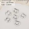 Accesorios de material para collar y pulsera hechos a mano DIY, flor cuadrada de oso lindo de cerámica en blanco y negro, garra de gato, cuentas, todo a juego