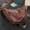 Nova bolsa de ombro feminina retrô com estampa de leopardo transfronteiriça, bolsa de peito moderna de grande capacidade, bolsa de ombro cruzado casual, bolsa de cintura para o dia a dia