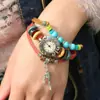 Novo relógio pulseira de couro genuíno retrô venda direta da fábrica pulseira de couro bovino com tubo rotativo relógio para homens e mulheres