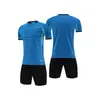 Conjunto de Uniforme de Futebol de Manga Curta, Uniforme Liso de Competição e Treinamento para Equipe, Mesmo Estilo para Adultos e Crianças, Camisa de Futebol Respirável, Personalizável