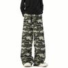 Pantalones de chándal camuflados lavados de High Street para hombre, otoño, modernos, holgados, de peso pesado, casuales, Hi Student Celebridad de Internet Ho Estudiante Red