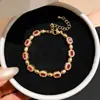 Esplendor no pulso! Pulseira Cruz Flor Zircônia Oval Luxuosa Novo Estilo Chinês Anel de Mão Sensação de Alto Padrão Joia de Mão para Mulheres