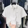 Camisa Polo de Manga Corta para Hombre de Exportación Transfronteriza, Camiseta Casual Elegante Versátil de Verano Ajustada con Cuello, Bordada, de Media Manga