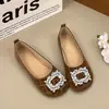 Zapatos Planos Estilo Hada Suave Estilo Francés 2026 Otoño Nuevos Boca Baja Pedrería Estilo de Noche Punta Cuadrada Elegantes Zapatos de Salón para Mujer
