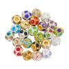 Acessórios de Joias DIY Bola de Flor de Strass 8/10/12mm Contas Espaçadoras de Strass Furo Grande Incrustadas com Diamantes Anel Soldado com Broca Bola de Diamante