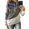 2025 Amazon Wish Exportación Transfronteriza Europea y Americana Otoño e Invierno Nuevo Ropa de Mujer Sudadera Holgada de Felpa con Capucha Empalmada