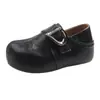 Mocasines de Suela Gruesa para Mujer sin Cordones Aumentadores de Altura Interior Cómodos Otoño Versátiles Dos Falsos Separados Zapatos Pequeños de Piel Usar Punta Gruesa 2026 Zapatos Individuales