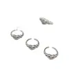 Anillo de corazón de globo tridimensional simple de plata de ley S925, estilo idéntico al de la bloguera de Dongdaemun, versátil para apilar.