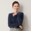 26 Nuevo Suéter Pulóver de Cachemira 100% Grueso con Cuello Redondo para Mujer Otoño/Invierno Tejido Holgado Camisa Base Capa Interior Superior