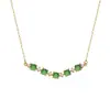 Collar de Plata S925 Huevo Verde Pequeño Calcedonia Diamante Sonrisa Marea Nacional Cadena para Clavícula Viaje Diario Regalo Caro para Niñas