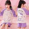 Pijama de Algodón Peinado para Niña 2023 Manga Corta Delgado Princesa Verano Lindo Niña Bebé Infantil Dibujos Animados Ropa de Casa