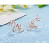 Pinzas para Orejas sin Perforación Forma de Flor Estilo Francés de Lujo Ligero Dz para Mujer, Pendientes Elegantes Delicados Microincrustados, Pendientes Claros y Dulces