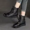 Botines planos de estilo étnico retro para mujer, nueva colección otoño/invierno 2026, modernos, de suela suave, versátiles, cómodos, de punta redonda, botines tipo mom