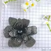 Broche de flor grande com strass completo pin moda luxo leve versátil flor de sapato bolsa diy acessórios de vestuário