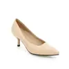 Zapatos de tacón medio de punta estilo europeo y americano, talla grande, charol, tacón fino A05-1